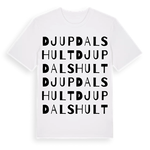 Djupdalshult ordlek t-shirt – ekologisk bomull t-shirt från Pinshirt