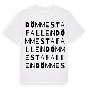 Dömmestafallen ordlek t-shirt – ekologisk bomull t-shirt från Pinshirt