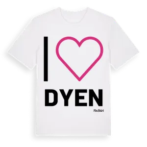 Jag älskar Dyen t-shirt stort tryck – ekologisk bomull t-shirt från Pinshirt