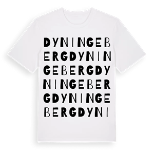 Dyningeberg ordlek t-shirt – ekologisk bomull t-shirt från Pinshirt