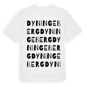 Dyningeberg ordlek t-shirt – ekologisk bomull t-shirt från Pinshirt