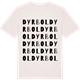Vintage White t-shirt med Dyrbol ordlek t-shirt