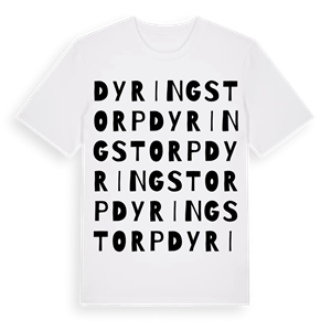 Dyringstorp ordlek t-shirt – ekologisk bomull t-shirt från Pinshirt
