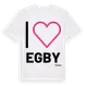White t-shirt med Jag älskar Egby t-shirt stort tryck