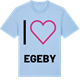 Blue Soul t-shirt med Jag älskar Egeby t-shirt stort tryck