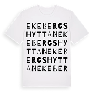 Ekebergshyttan ordlek t-shirt – ekologisk bomull t-shirt från Pinshirt
