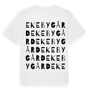 Ekeby gård ordlek t-shirt – ekologisk bomull t-shirt från Pinshirt