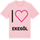Pink Cotton t-shirt med Jag älskar Ekegöl t-shirt stort tryck