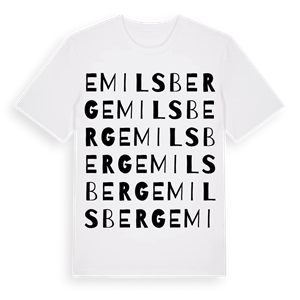 Emilsberg ordlek t-shirt – ekologisk bomull t-shirt från Pinshirt