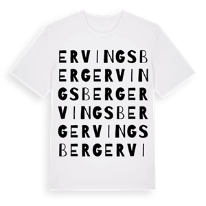 Ervingsberg ordlek t-shirt – ekologisk bomull t-shirt från Pinshirt