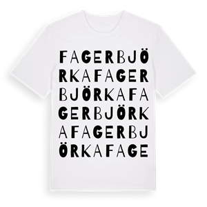 Fagerbjörka ordlek t-shirt – ekologisk bomull t-shirt från Pinshirt