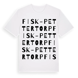 Fisk-Pettertorp ordlek t-shirt – ekologisk bomull t-shirt från Pinshirt