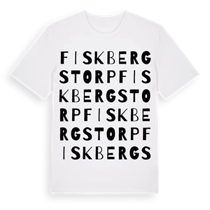 Fiskbergstorp ordlek t-shirt – ekologisk bomull t-shirt från Pinshirt