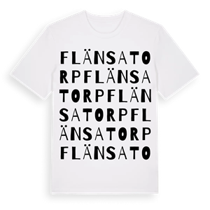 Flänsatorp ordlek t-shirt – ekologisk bomull t-shirt från Pinshirt