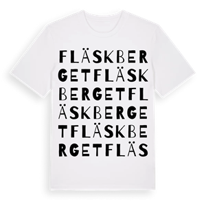 Fläskberget ordlek t-shirt – ekologisk bomull t-shirt från Pinshirt