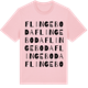 Pink Cotton t-shirt med Flingeboda ordlek t-shirt