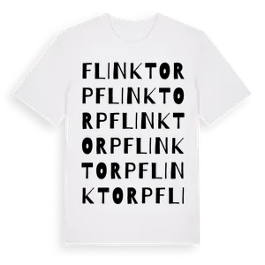 Flinktorp ordlek t-shirt – ekologisk bomull t-shirt från Pinshirt