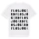 White t-shirt med Flosjögård ordlek t-shirt