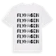 White t-shirt med Flyhagen ordlek t-shirt
