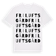 White t-shirt med Friluftsgård ordlek t-shirt