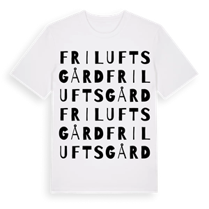 Friluftsgård ordlek t-shirt – ekologisk bomull t-shirt från Pinshirt