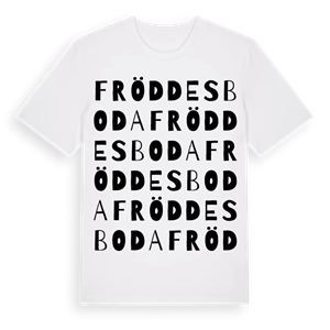 Fröddesboda ordlek t-shirt – ekologisk bomull t-shirt från Pinshirt