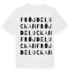 Fröjdeluckan ordlek t-shirt – ekologisk bomull t-shirt från Pinshirt