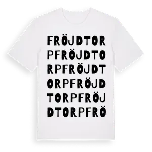 Fröjdtorp ordlek t-shirt – ekologisk bomull t-shirt från Pinshirt