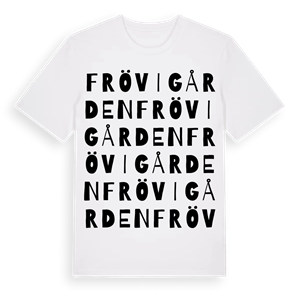 Frövigården ordlek t-shirt – ekologisk bomull t-shirt från Pinshirt