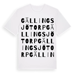 Gällingsjötorp ordlek t-shirt – ekologisk bomull t-shirt från Pinshirt