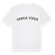 White t-shirt med Gamla Viker böjd t-shirt
