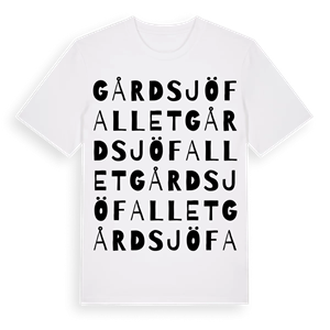 Gårdsjöfallet ordlek t-shirt – ekologisk bomull t-shirt från Pinshirt
