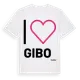 White t-shirt med Jag älskar Gibo t-shirt stort tryck