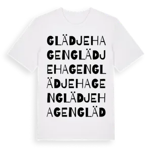 Glädjehagen ordlek t-shirt – ekologisk bomull t-shirt från Pinshirt