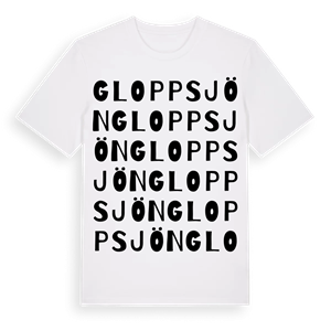Gloppsjön ordlek t-shirt – ekologisk bomull t-shirt från Pinshirt