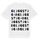 White t-shirt med Gluggstugan ordlek t-shirt