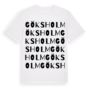 Göksholm ordlek t-shirt – ekologisk bomull t-shirt från Pinshirt