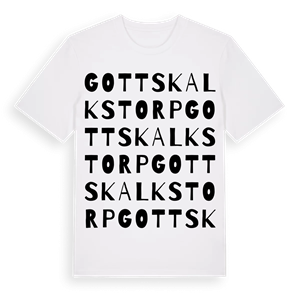 Gottskalkstorp ordlek t-shirt – ekologisk bomull t-shirt från Pinshirt