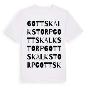 Gottskalkstorp ordlek t-shirt – ekologisk bomull t-shirt från Pinshirt