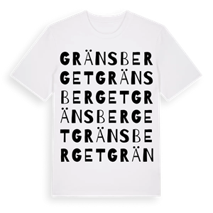Gränsberget ordlek t-shirt – ekologisk bomull t-shirt från Pinshirt