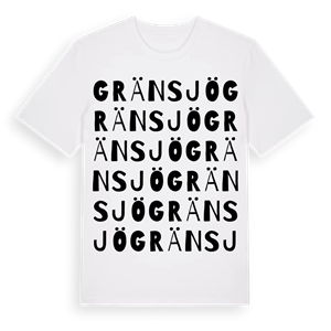 Gränsjö ordlek t-shirt – ekologisk bomull t-shirt från Pinshirt