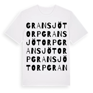 Gransjötorp ordlek t-shirt – ekologisk bomull t-shirt från Pinshirt