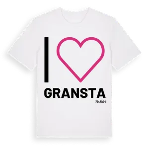 Jag älskar Gransta t-shirt stort tryck – ekologisk bomull t-shirt från Pinshirt