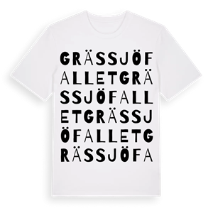 Grässjöfallet ordlek t-shirt – ekologisk bomull t-shirt från Pinshirt