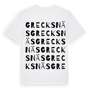 Grecksnäs ordlek t-shirt – ekologisk bomull t-shirt från Pinshirt