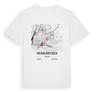 Grenadjärstaden karta t-shirt – ekologisk bomull t-shirt från Pinshirt