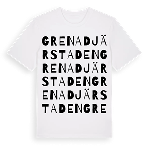 Grenadjärstaden ordlek t-shirt – ekologisk bomull t-shirt från Pinshirt