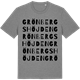 Mid Heather Gray t-shirt med Grönbergshöjden ordlek t-shirt
