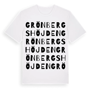 Grönbergshöjden ordlek t-shirt – ekologisk bomull t-shirt från Pinshirt