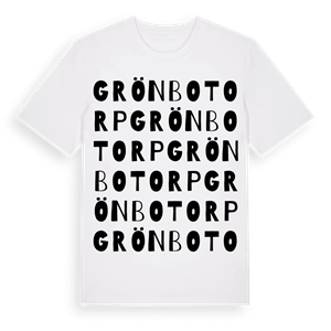 Grönbotorp ordlek t-shirt – ekologisk bomull t-shirt från Pinshirt